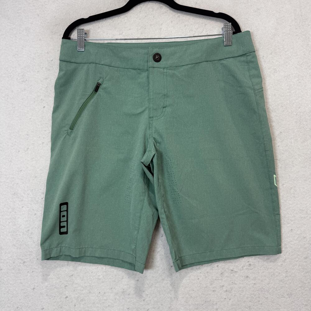 ION Board Shorts Mens 40 Green Surfing Swim Trunks Quick Dry Zip Pocket